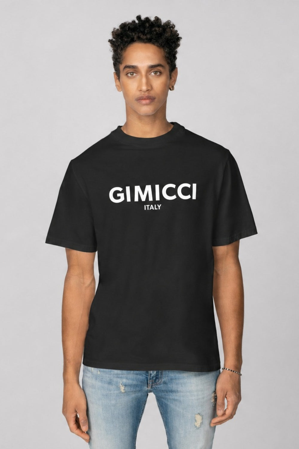 Regular Fit, Large Print Logo T Shirt, Nero